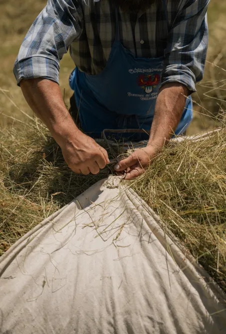 Traditional craftsmanship in South Tyrol – close-up of artistic embroidery with regional motifs